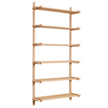 Leona 6 Tier Oak Wood Wall Shelf