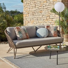 Natural & Grey Olga 3 Seater Sofa