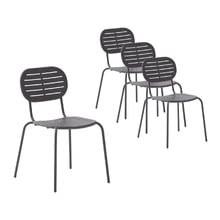 Bowie Outdoor Armless Dining Chairs (Set of 4)