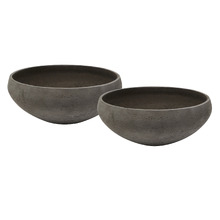 2 Piece Caribou Cement Planter Set