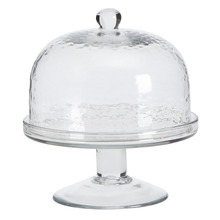 Kayden Recycled Glass Cake Stand with Dome