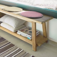 Tamika Teak Wood Ottoman Bench