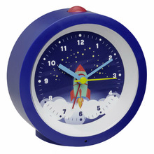 Blue Rocket Print Electronic Alarm Clock