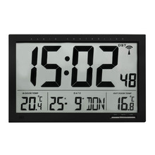 Black Parcae Radio Controlled Clock with Temperature