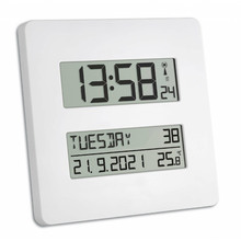 White Morta Radio Controlled Clock with Temperature