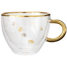Honey Bee 350ml Double Wall Glass Teacup