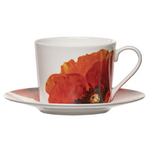 Red Poppies 250ml Teacup & Saucer