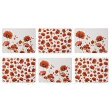 6 Piece Red Poppies Placemat Set