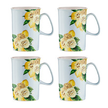Citrus Blooms 350ml New Bone China Mugs (Set of 4)