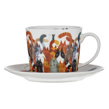 Quirky Cats Photobomb 280ml Cup & Saucer