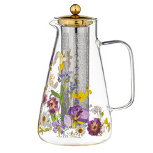 Pressed Flowers 1.5L Glass Jug with Infuser
