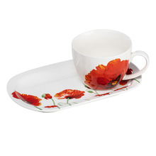 2 Piece Red Poppies 500ml Mug & Plate Set