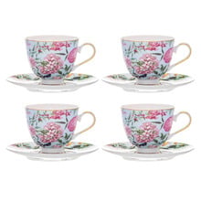 Romantic Garden Cups & Saucers (Set of 4)