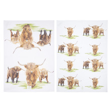 2 Piece Highland Herd Cotton Kitchen Towel Set
