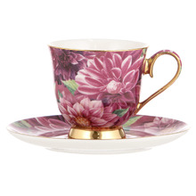 Pink Dahlia Bold Blooms 180ml Cup & Saucer