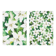 2 Piece White Lily Bold Blooms Kitchen Towel Set