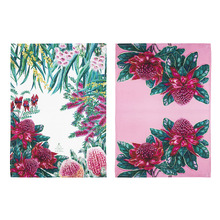 2 Piece Waratah Native Flora Kitchen Towel Set