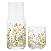 2 Piece Wildflowers 1L Crystal Carafe & Cup Set