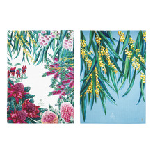 2 Piece Wattle Native Flora Kitchen Towel Set