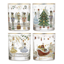 4 Piece Christmas Wonderland 280ml Glass Tumbler Set