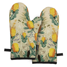 2 Piece Golden Banksia Oven Mitt Set