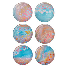 6 Piece Koort Boodja Heart Country Glass Magnet Set