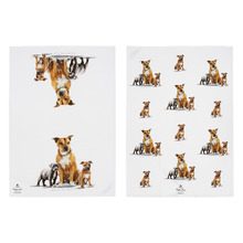 2 Piece Staffy Terrier Puppy Love Kitchen Towel Set