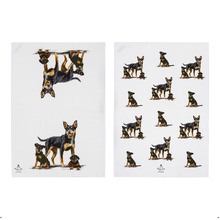 2 Piece Kelpie Puppy Love Kitchen Towel Set