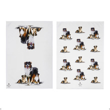 2 Piece Australian Shepherd Puppy Love Kitchen Towel Set