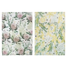 2 Piece Trudy's Garden Wattle & Waratah Tea Towel Set