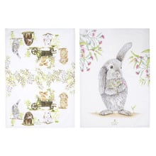2 Piece Bunny Tales Cotton Tea Towel Set