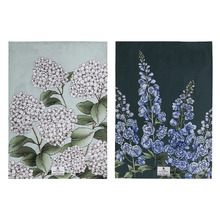 2 Piece Blue & Green Secret Garden Tea Towel Set