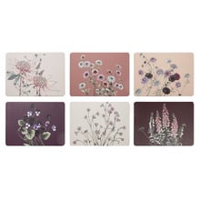 6 Piece Pink & Red Secret Garden Placemat Set