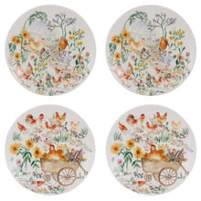 4 Piece Garden 20cm Hens Side Plate Set