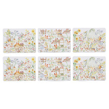 6 Piece Garden Hens Placemat Set