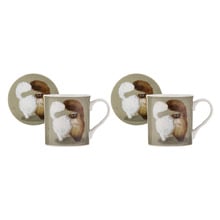 Kim's Cats Double Puff 330ml Mugs & Coasters (Set of 2)