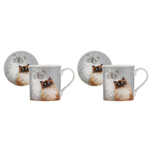Kim's Cats Sully & Bucky 330ml Mugs & Coasters (Set of 2)
