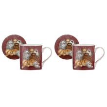 Kim's Cats Friends Family 330ml Mugs & Coasters (Set of 2)