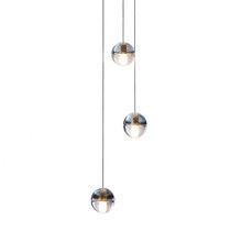 Bocci Replica Iron and Crystal 3 Light Pendant