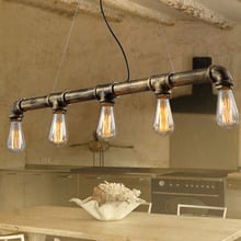 Straight Row Industrial Iron Pipe Pendant Light