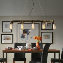 Straight Row Industrial Iron Pipe Pendant Light