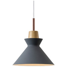 Stamp Dark Grey Cone Plywood Pendant Light