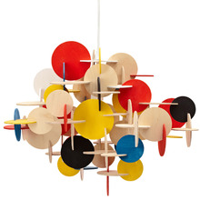 Circles Bau Replica Multi-Coloured Plywood Pendant Light