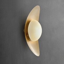 River Brass & Frosted Glass Wall Sconce