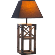 Linares Square Pine Wood Table Lamp