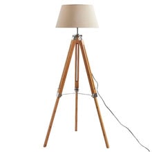 Yolanda Natural Timber Adjustable Tripod Floor Lamp
