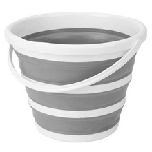 Grey & White Foldable Laundry Bucket