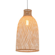 Divinia Bell Steel & Bamboo Pendant Light