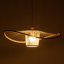 Asher Wide Brim Bamboo Pendant Light