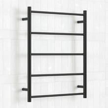 Non Heated 600mm Matt Black Straight Ladder Towel Rail